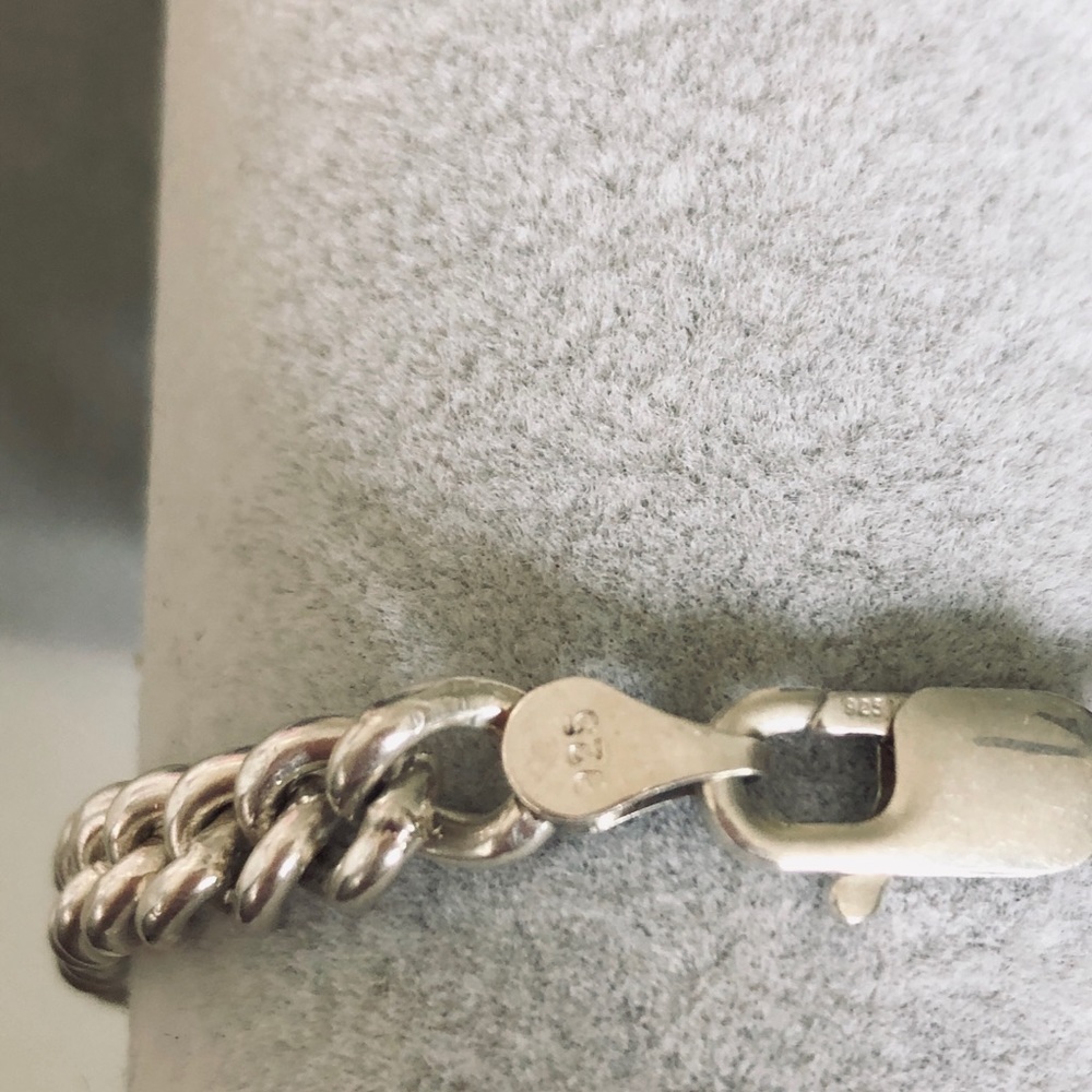 Unisex handmade 7mm chain bracelet 925 silver - Picture 3 of 6